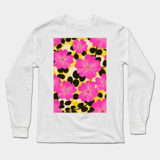 Hot Pink Colour Clash Florals Long Sleeve T-Shirt